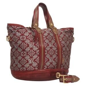LOUIS VUITTON Monogram Jaguar Aviator Hand Bag Bordeaux M40384